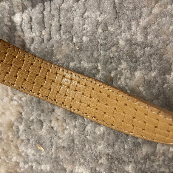 Etienne Aigner Crossbody Pouch Purse Handbag Bag Woven Detail Blue & Tan - Picture 10 of 16